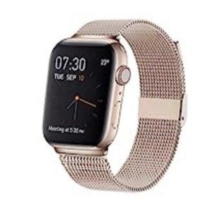 Gold Apple Watch Band 42 mm Stainless Steel Mesh with Adjustable Metal Closure
